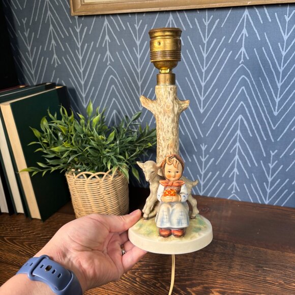 Vintage Hummel Table Lamp TMK-3 Good Friends #228 Tree Trunk Lamp Ceramic 1960's - Picture 1 of 17